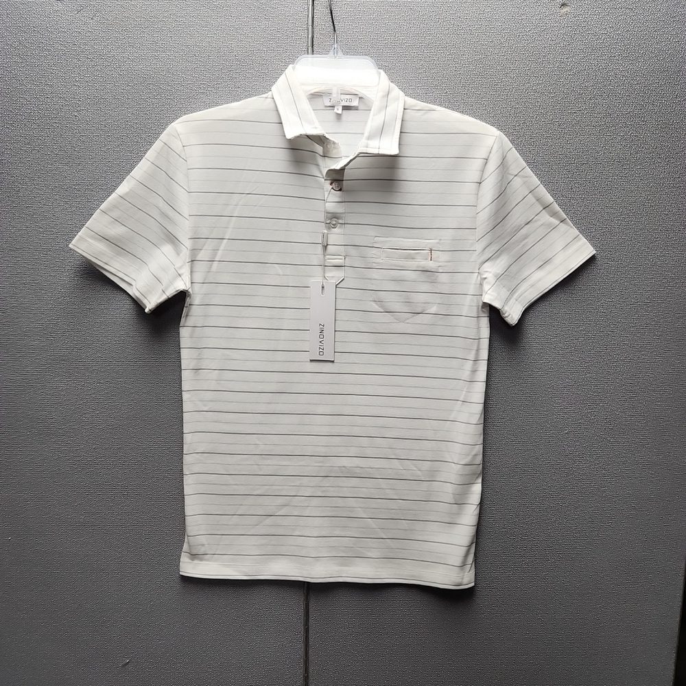 Bonobos Men's White Striped Polo Shirt